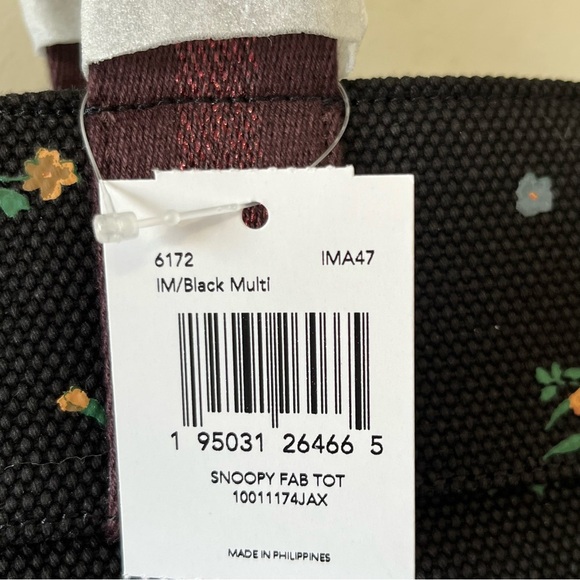 NWT Limited Edition Coach x Peanuts Snoopy Woodstock Black Floral Apple Tote - Picture 11 of 11